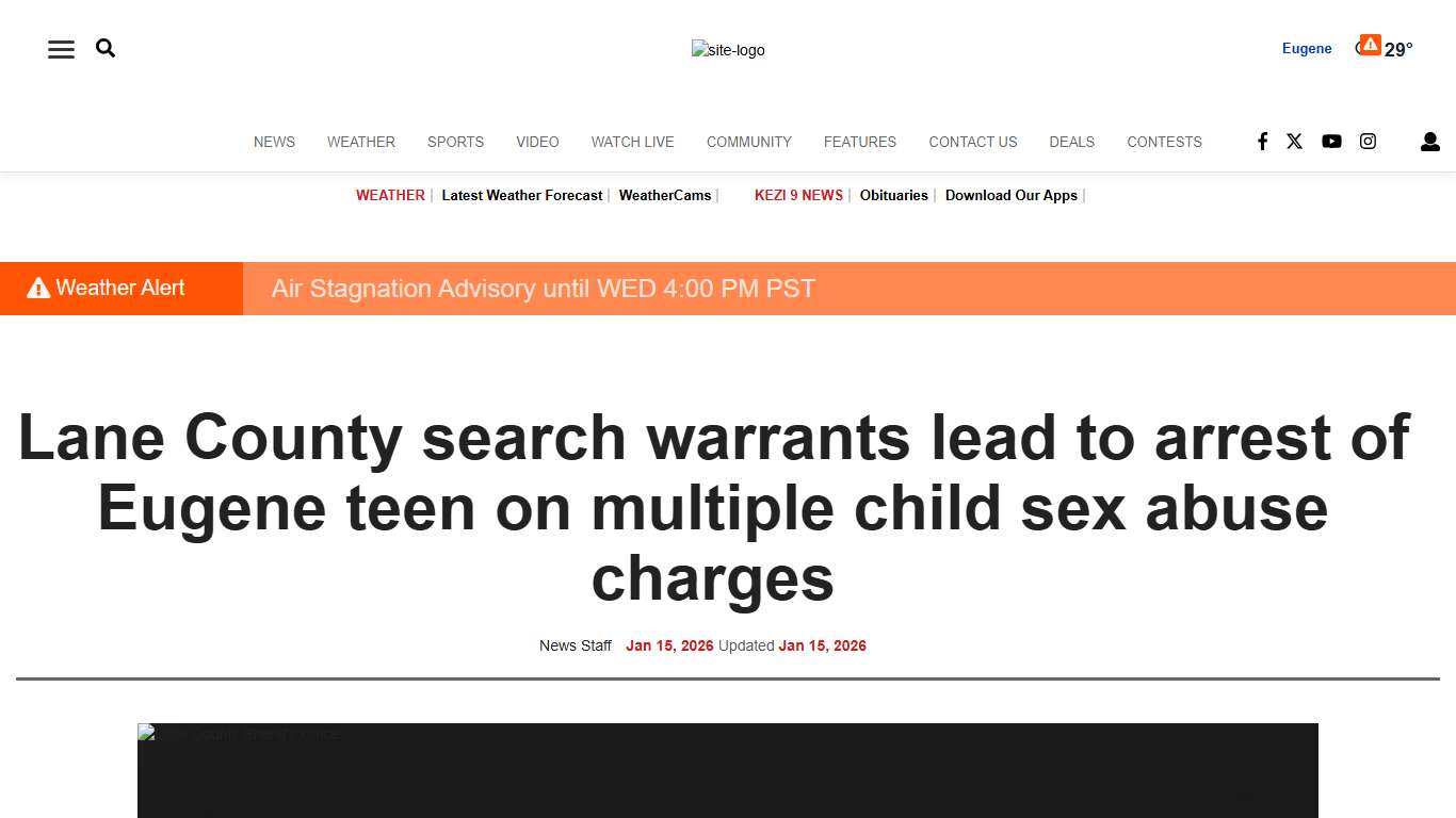 Lane County search warrants lead to arrest of Eugene teen on multiple child sex abuse charges | Local | kezi.com