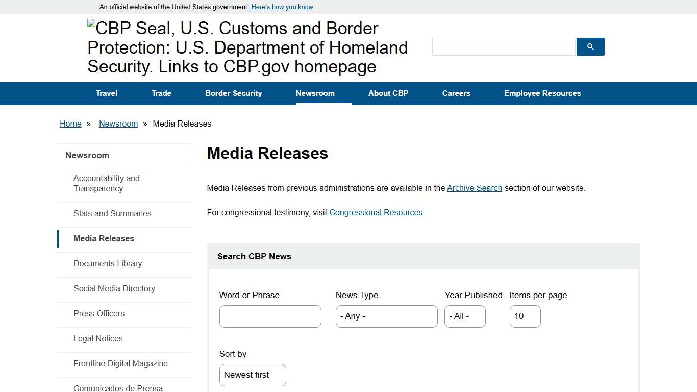 Media Releases | U.S. Customs and Border Protection